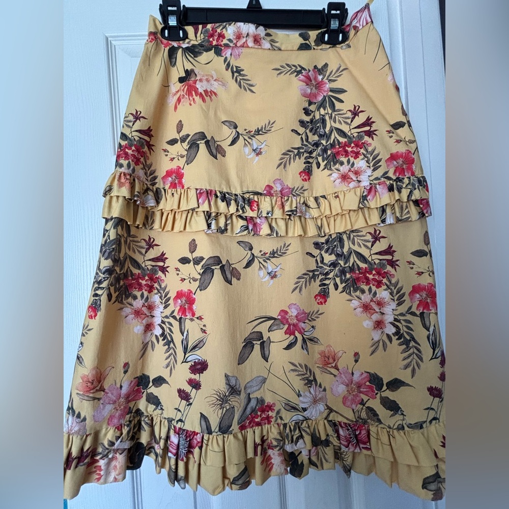 ANTONIO MELANI Yellow and Pink Midi Skirt